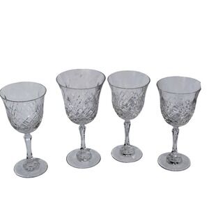 The Toscany Collection Yale Crystal Goblet 4 Clear Diamond Cut 85093 Romani Boho